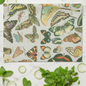 Vintage Vlinder Motief Print Theedoek (Gevouwen)