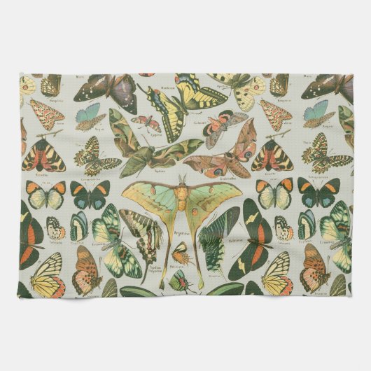 Vintage Vlinder Motief Print Theedoek (Horizontaal)