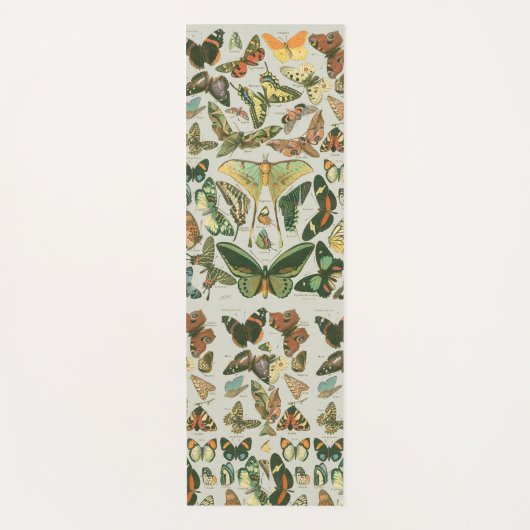 Vintage Vlinder Motief Print Yogamat (Voorkant)