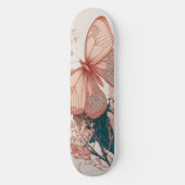 Vintage Vlinder op Bloem Persoonlijk Skateboard (Voorkant)