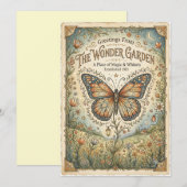 Vintage Vlinder Whimsical Kunstkaart (Voorkant / Achterkant)