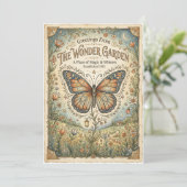 Vintage Vlinder Whimsical Kunstkaart (Staand voorkant)