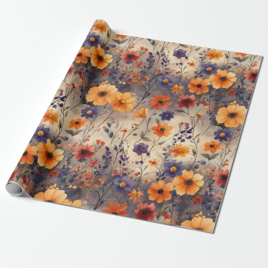 Vintage Vlinder Wilde Bloem (10) Cadeaupapier (Uitgerold)