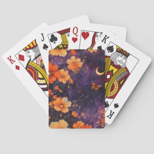 Vintage Vlinder Wilde Bloem (10) Pokerkaarten (Achterkant)