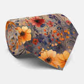Vintage Vlinder Wilde Bloem (10) Stropdas (Opgerold)