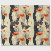 Vintage Vlinder Wilde Bloem (11) Cadeaupapier (Vlak)