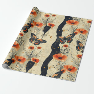 Vintage Vlinder Wilde Bloem (11) Cadeaupapier
