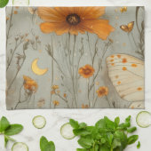 Vintage Vlinder Wilde Bloem (1) Theedoek (Gevouwen)