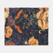 Vintage Vlinder Wilde Bloem (2) Fleece Deken (Voorkant (Horizontaal))