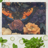 Vintage Vlinder Wilde Bloem (2) Theedoek (Gevouwen)