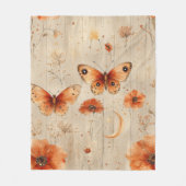 Vintage Vlinder Wilde Bloem (3) Fleece Deken (Voorkant)