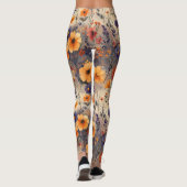 Vintage Vlinder Wilde Bloem (3) Leggings (Achterkant)