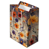 Vintage Vlinder Wilde Bloem (3) Medium Cadeauzakje (Achterkant Gekanteld)