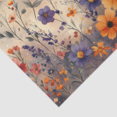 Vintage Vlinder Wilde Bloem (3) Tissuepapier (Detail)