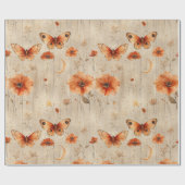 Vintage Vlinder Wilde Bloem (4) Cadeaupapier (Vlak)