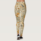 Vintage Vlinder Wilde Bloem (4) Leggings (Achterkant)