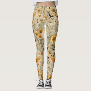 Vintage Vlinder Wilde Bloem (4) Leggings