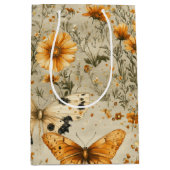 Vintage Vlinder Wilde Bloem (4) Medium Cadeauzakje (Voorkant)