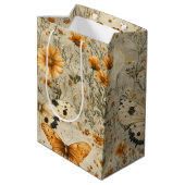 Vintage Vlinder Wilde Bloem (4) Medium Cadeauzakje (Achterkant Gekanteld)
