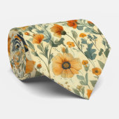 Vintage Vlinder Wilde Bloem (4) Stropdas (Opgerold)