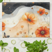 Vintage Vlinder Wilde Bloem (4) Theedoek (Gevouwen)