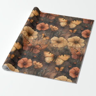 Vintage Vlinder Wilde Bloem (5) Cadeaupapier
