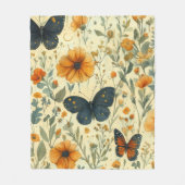 Vintage Vlinder Wilde Bloem (5) Fleece Deken (Voorkant)