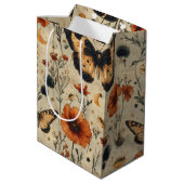 Vintage Vlinder Wilde Bloem (5) Medium Cadeauzakje (Achterkant Gekanteld)