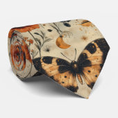 Vintage Vlinder Wilde Bloem (5) Stropdas (Opgerold)