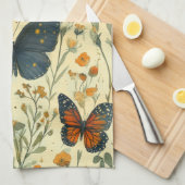 Vintage Vlinder Wilde Bloem (5) Theedoek (Quarter Fold)