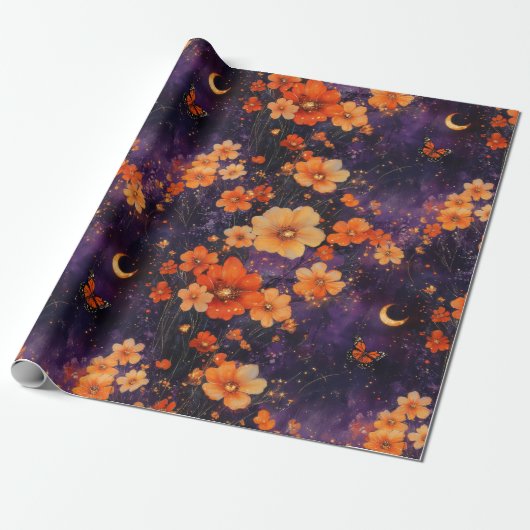 Vintage Vlinder Wilde Bloem (6) Cadeaupapier (Uitgerold)