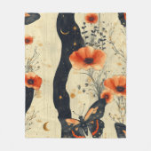 Vintage Vlinder Wilde Bloem (6) Fleece Deken (Voorkant)
