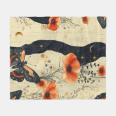 Vintage Vlinder Wilde Bloem (6) Fleece Deken (Voorkant (Horizontaal))