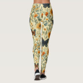 Vintage Vlinder Wilde Bloem (6) Leggings (Achterkant)