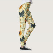Vintage Vlinder Wilde Bloem (6) Leggings (Rechts)
