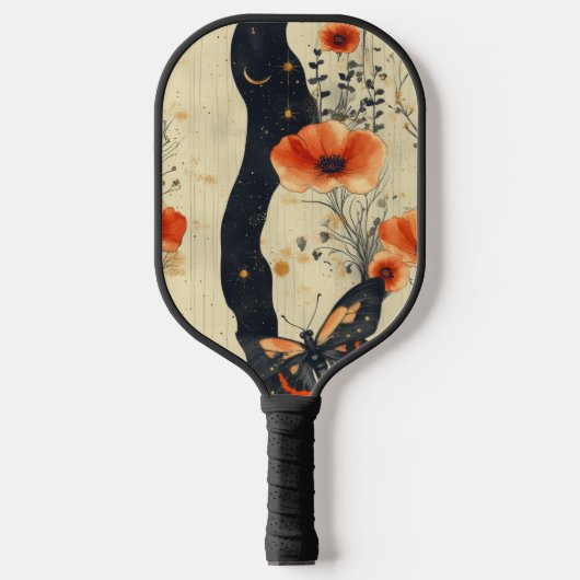 Vintage Vlinder Wilde Bloem (6) Pickleball Paddle (Voorkant)