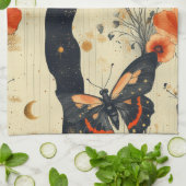 Vintage Vlinder Wilde Bloem (6) Theedoek (Gevouwen)