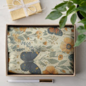 Vintage Vlinder Wilde Bloem (6) Tissuepapier (Geschenk)