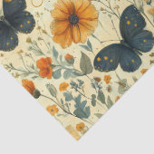 Vintage Vlinder Wilde Bloem (6) Tissuepapier (Detail)