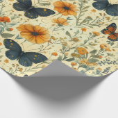 Vintage Vlinder Wilde Bloem (7) Cadeaupapier (Hoek)