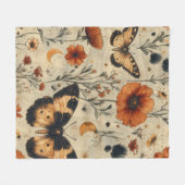 Vintage Vlinder Wilde Bloem (7) Fleece Deken (Voorkant (Horizontaal))