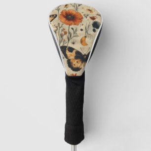 Vintage Vlinder Wilde Bloem (7) Golfheadcover