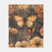 Vintage Vlinder Wilde Bloem (8) Fleece Deken (Voorkant)