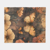 Vintage Vlinder Wilde Bloem (8) Fleece Deken (Voorkant (Horizontaal))