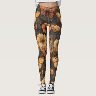 Vintage Vlinder Wilde Bloem (8) Leggings