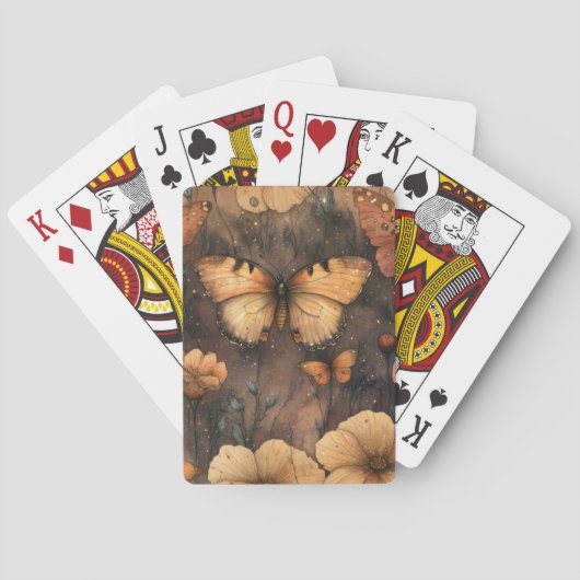 Vintage Vlinder Wilde Bloem (8) Pokerkaarten (Achterkant)