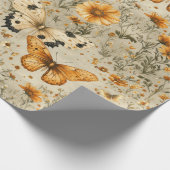 Vintage Vlinder Wilde Bloem (9) Cadeaupapier (Hoek)
