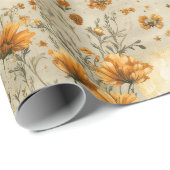 Vintage Vlinder Wilde Bloem (9) Cadeaupapier (Rol Hoek)