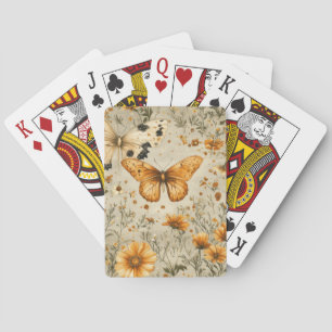 Vintage Vlinder Wilde Bloem (9) Pokerkaarten