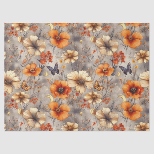 Vintage Vlinder Wildflower (1) Tissuepapier (Voorkant)
